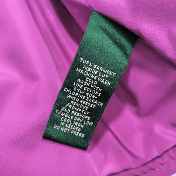 Lauren Ralph Lauren Long Sleeve Twee Utility Hooded Raincoat Jacket Purple PS - Picture 8 of 14